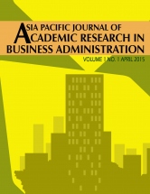  Asia Pacific Journal of Academic Research in Business Administration