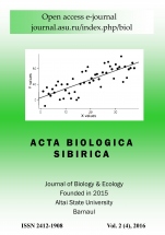 Acta Biologica Sibirica. Biology, ecology